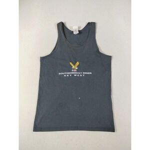 Vintage Fruit Of The Loom Tank Men Medium Black Southernmost Rider Key West 1999
